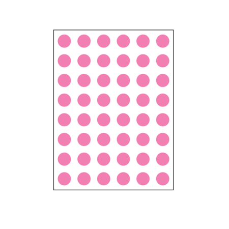 NEVS 1/4" Color Coding Dots Rose - Sheet Form DOT-14M Rose